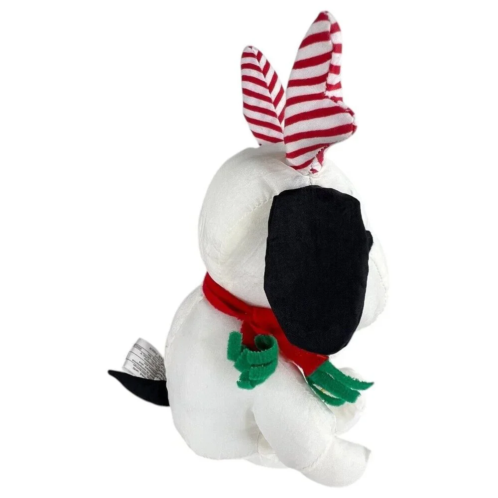 3 Peanuts Snoopy Christmas Nylon Plush Reindeer Elf Santa Stuffed Animal Whitman